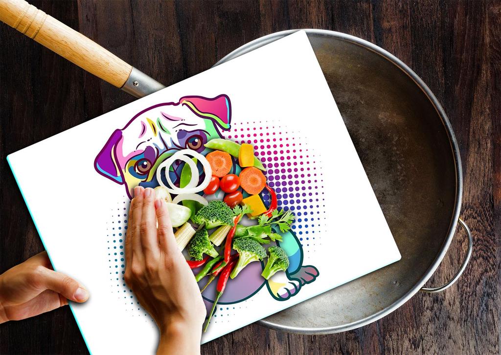 GLASS CUTTING BOARD 52x40 DOG
