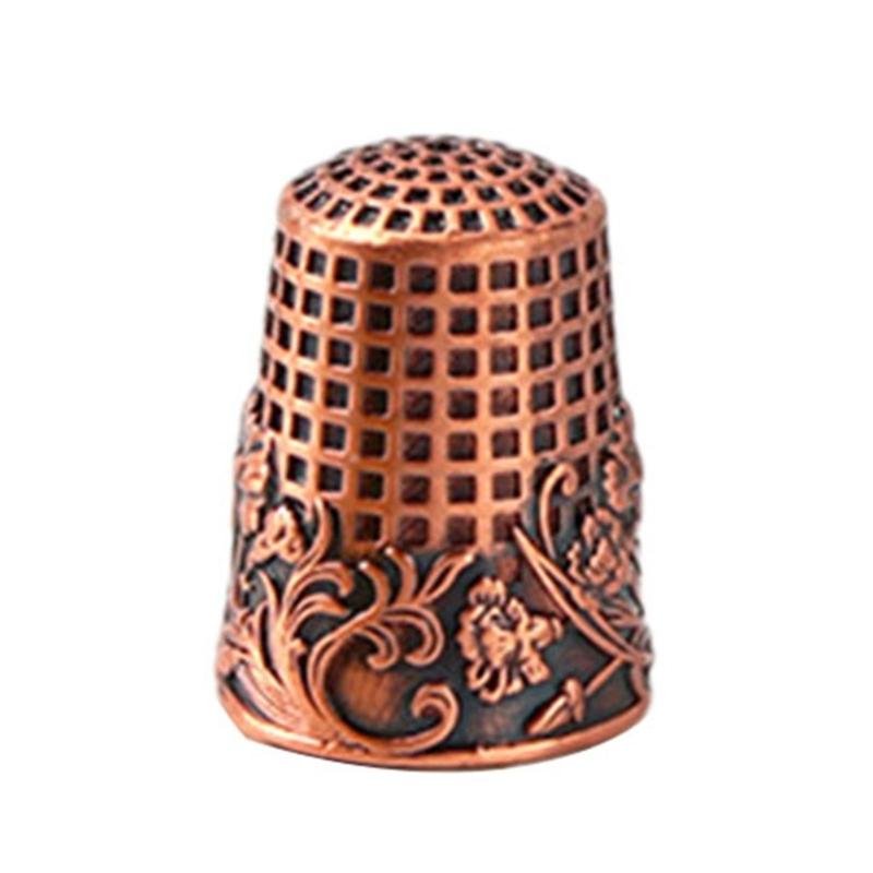 Elegant Metal Needle Case Sewing Thimble Rings Perfect Sewing Tool Awl Tool for Craft Lover Vintage Look Storage Holder
