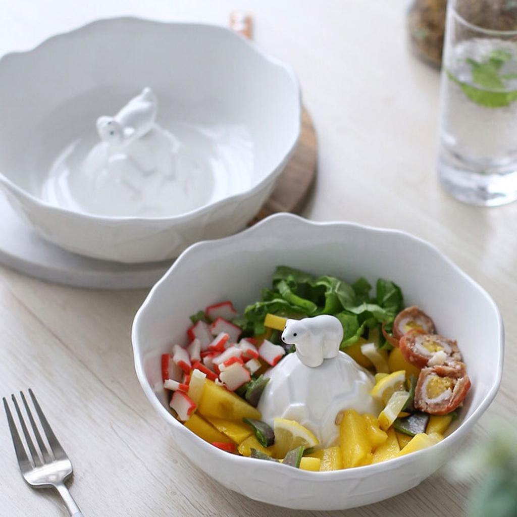 White Ceramic Bowl Large Salad Mixing Bowl Container For Restaurant