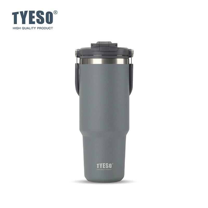 Tyeso 900 мл Кофейная кружка Вакуумная кружка Ручка Двойное питье Термосы Ледяная кружка Автомобильная бутылка Сохранение тепла и холода Вакуумные фляги Милые