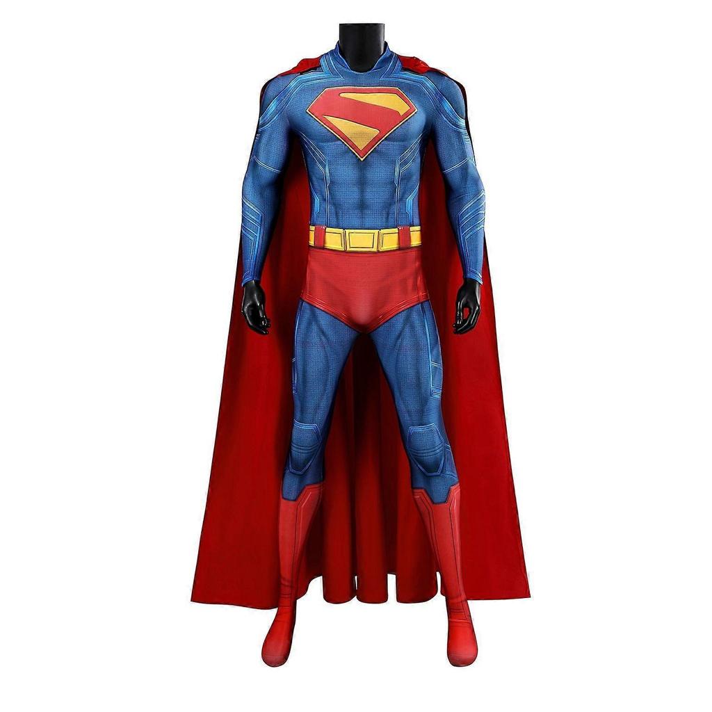 Superman: Legacy Clark Kent Cosplay Costume Jumpsuit Party Fancy Dress Bodysuit With Cloak less