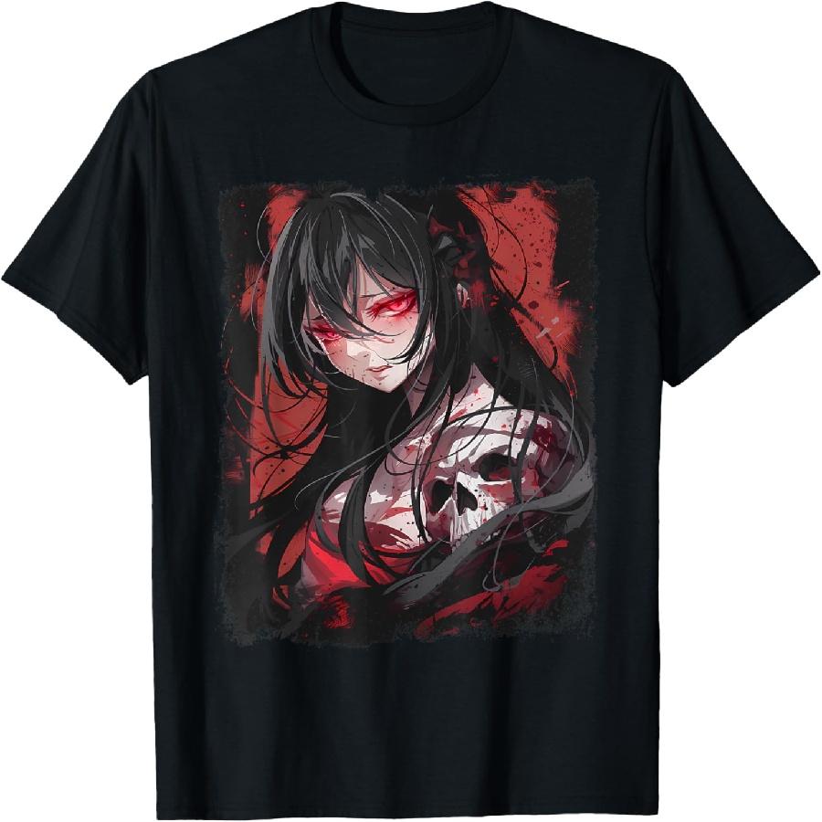 Creepy Kawaii Goth Anime Girl Horror Manga Art Anime T-Shirt