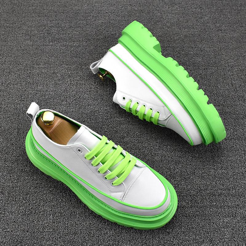 Итальянские дизайнерские туфли на платформе для мужчин роскошная мода на шнуровке черно-белая обувь для вечеринки банкета кроссовки из натуральной кожи мужские