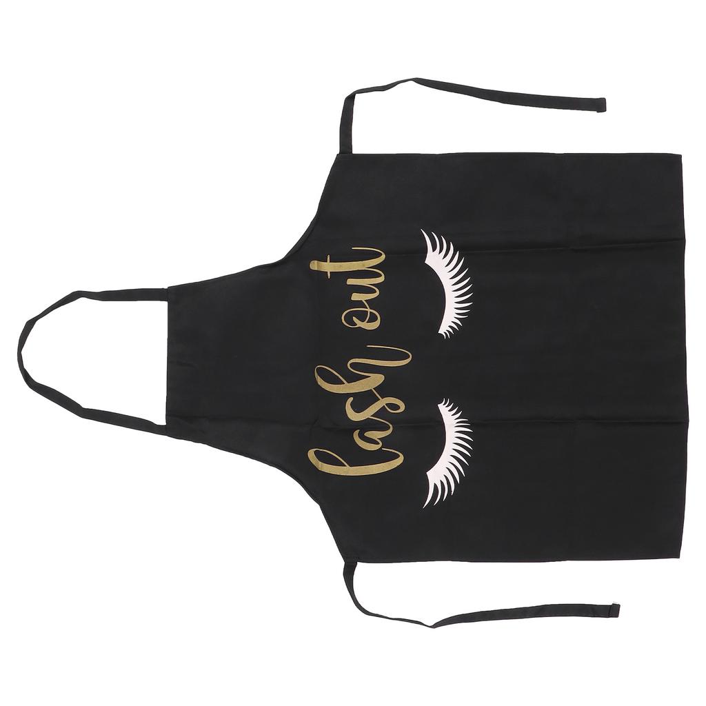 Фартук для художника по ресницам, мягкий, дышащий, моющийся, с рисунком ресниц, фартук для кухни, салона красоты, черный