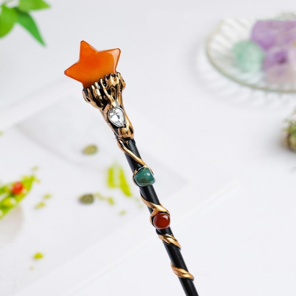 DIY Handmade Crystal Magic Wand Halloween Prop Magic Scepter Creative Fairy Stick Women Girls