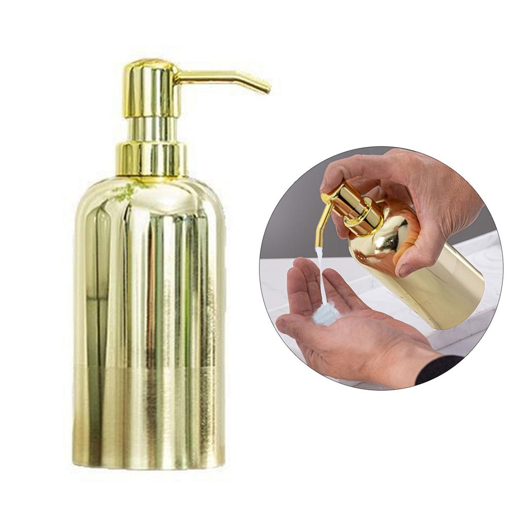 Современный роскошный дозатор для мыла из нержавеющей стали, металлическая бутылка с помпой, многоразового использования для ванной и кухни, 10,5 унций
