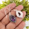 Amethyst Earrings, Gemstone 925 Sterling Silver Jewelry Earrings, Handmade Earrings Pear Shaped Amethyst Jewelry Anniversary Gift