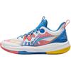 Li Ning Kids Basketball Fabric Comfortable Versatile Non-Slip Breathable Low-Top Basketball Shoes Men Sneaker White Blue YKBV030-3