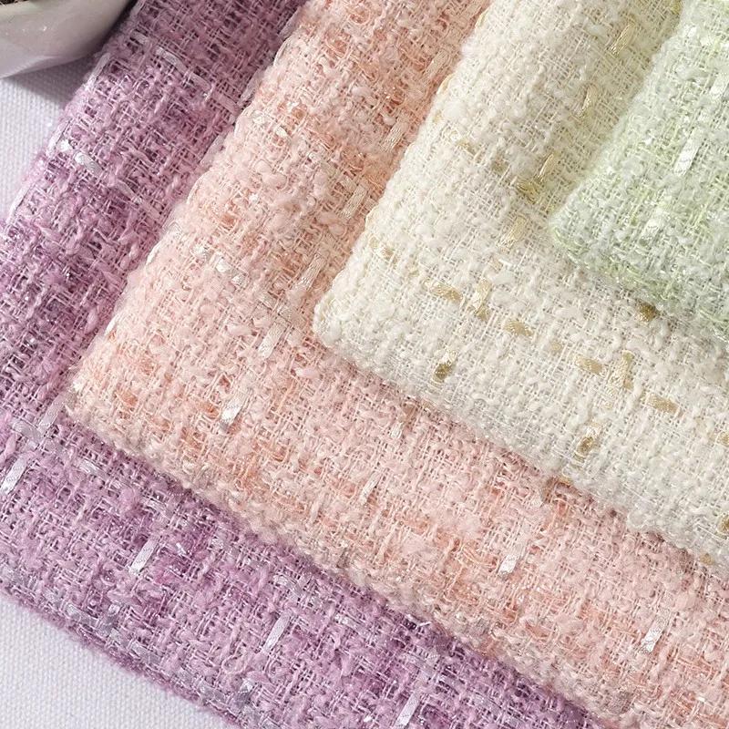 100x148см Ткань твидовая плетёная DIY Пальто Одежда Платье Ручная Шитьё Зима Осень Ткань Швейный Материал Ткань твидовая с пайетками