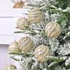 Decorative 8cm Christmas Hanging Balls Champagne Shatterproof Christmas Spheres Pendant Foam Christmas Tree Ornaments Gift