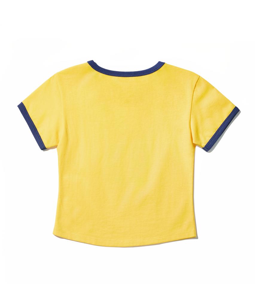 1993STUDIO W 1993 Flower Baby Ringer T-Shirt_Yellow