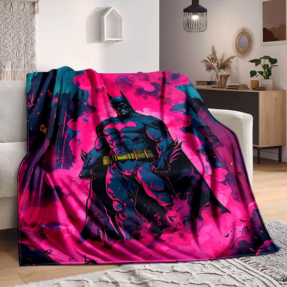 1pc Batman Flannel Throw Blanket Lightweight Soft Warm All Season Blanket for Sofa, Bed, Travel,L1028081