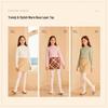 YEEHOO Girls' De Velvet Mock Neck Long-Sleeve Top