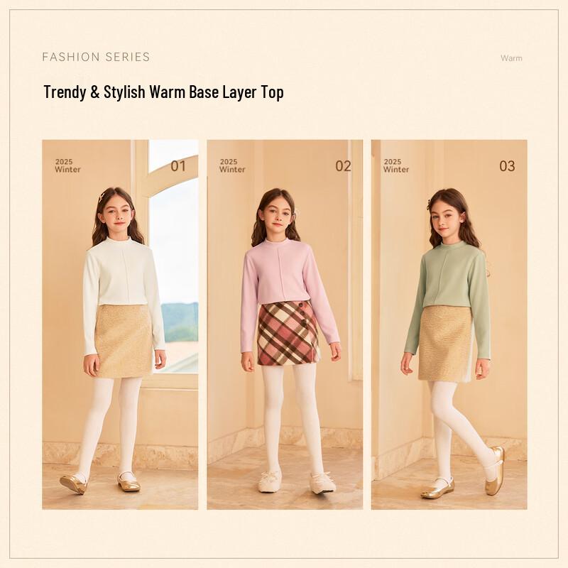 YEEHOO Girls' De Velvet Mock Neck Long-Sleeve Top