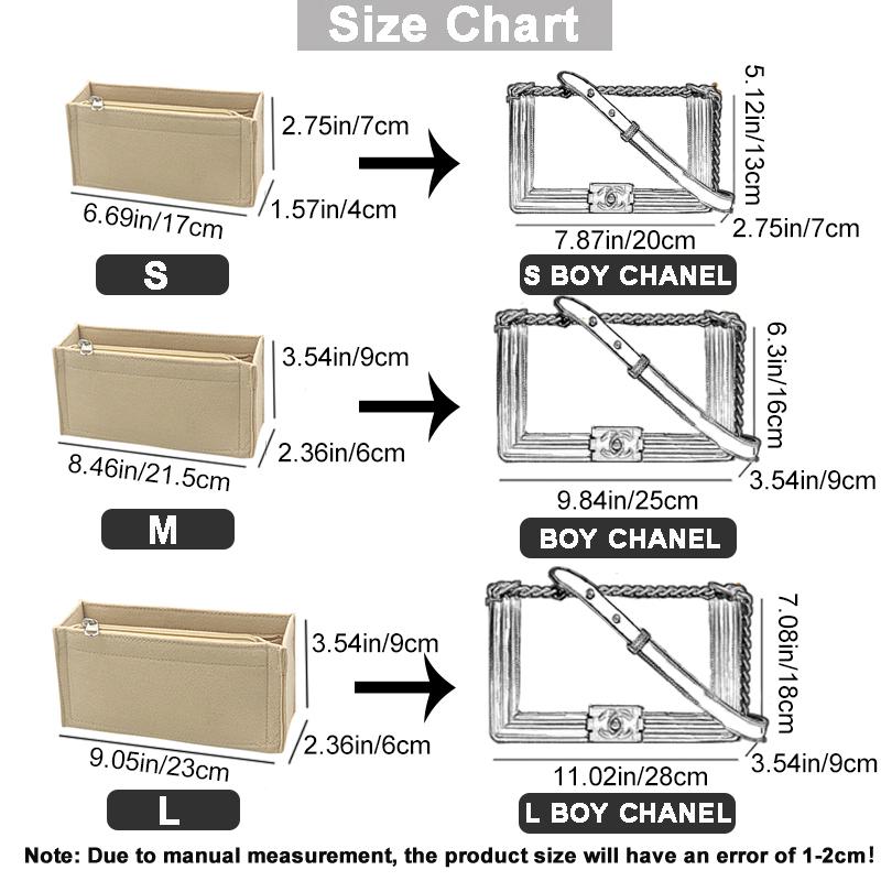 EverToner Inner Purse Fits For Leboy S M L Flap Insert Bag Organizer Makeup Handbag Portable Cosmetic Bags Base Shaper