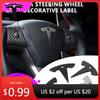 Car Sticker 2025 New Tesla ABS Car Steering Wheel Center Badge Sticker Interior Auto Decoration Decal For Tesla Model 3 Model S