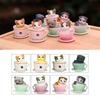 8Pcs/set Puppy Kitten Miniature Teacup Dog Cats Miniature  For Desk Car Garden Home Decoration