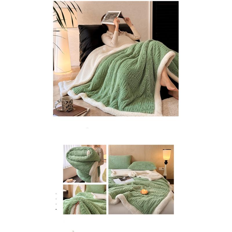 Утолщенный жаккардовый комфортный хлопковый флисовый плед из овечьей шерсти теплая простыня из молочного флиса одеяло для дивана одеяло для сна одеяло