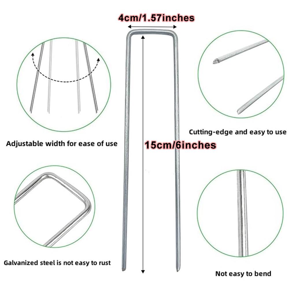 Сверхпрочные оцинкованные стальные U-образные садовые скобы для ландшафтного крепления и барьера от сорняков