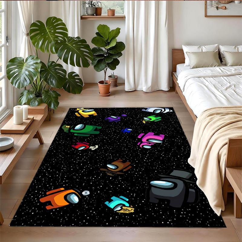 Among Us Print Crystal Velvet Plush Rug Anti?Slip Wear?Resistant Floor Carpet For Indoor Household Home Decoration