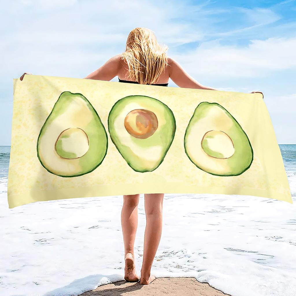 Avocado Printing Series Seaside Vacation Beach Towel Swimming Bath Towel Sports Towel
