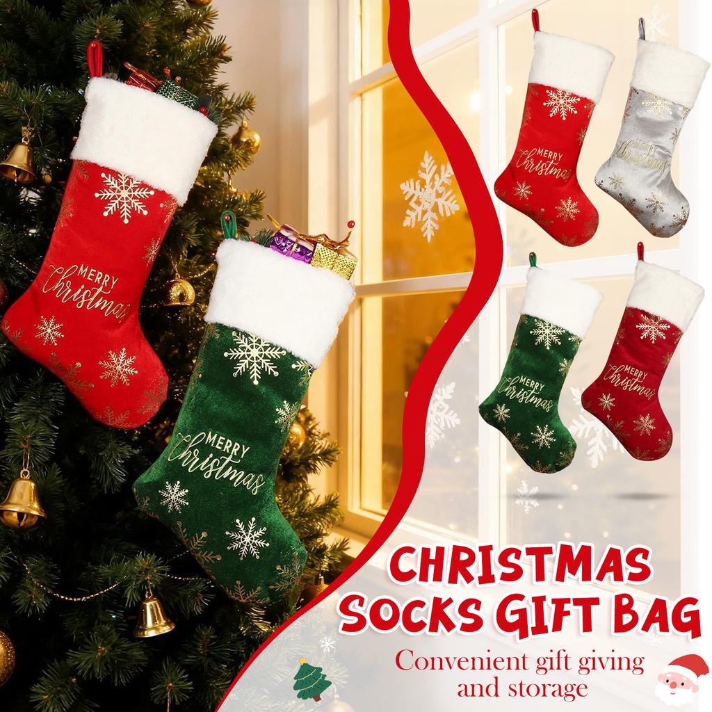 Красочные рождественские чулки, Большие красочные рождественские чулки для конфет, Подходят для домашнего декора и украшения праздничной вечеринки.