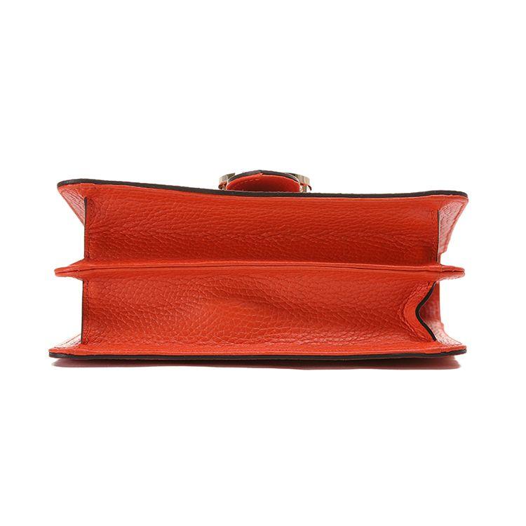 Gucci Silver Logo Double G Chain Messenger Bag Women Shoulder Bag Orange 510304-CAO0G-7527