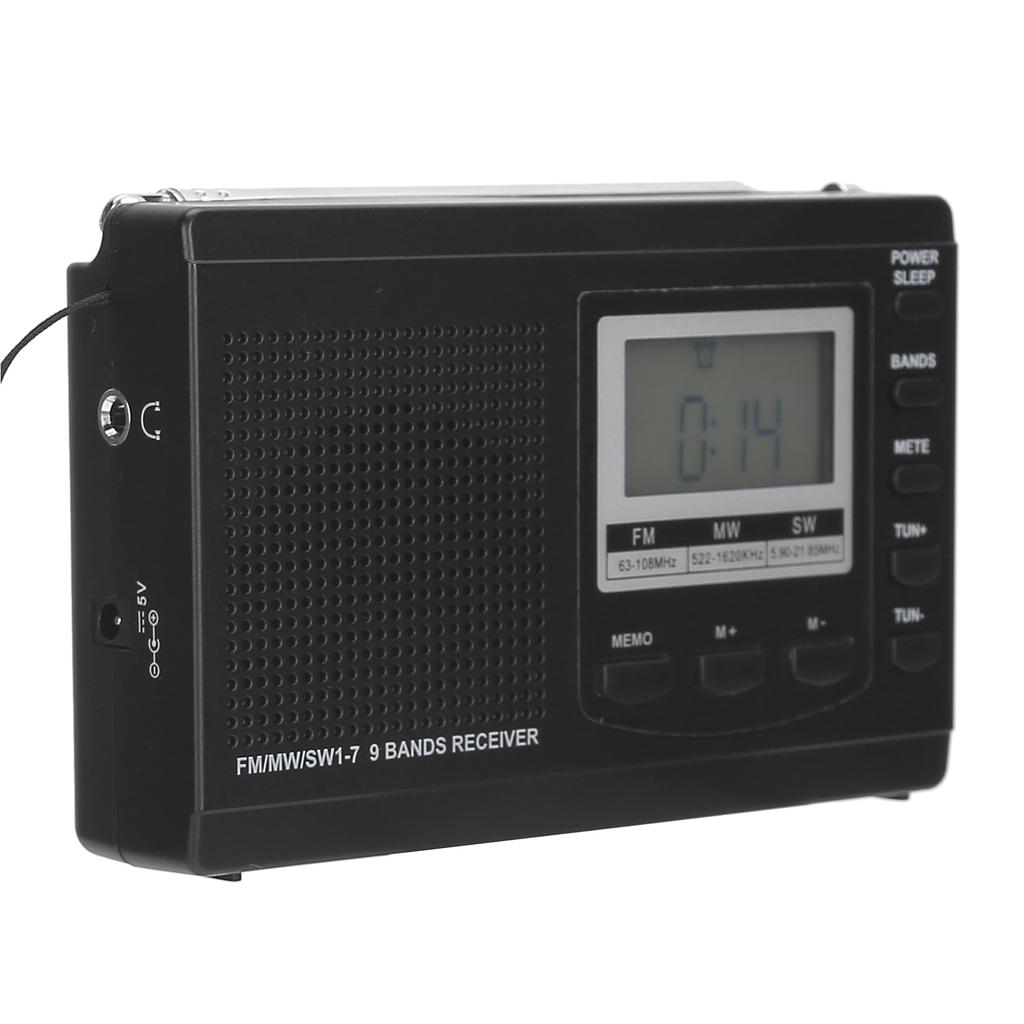 HRD‑310 Портативный радиоприемник Мини стерео FM MW SW приемник с цифровыми часами 3,5 мм наушники