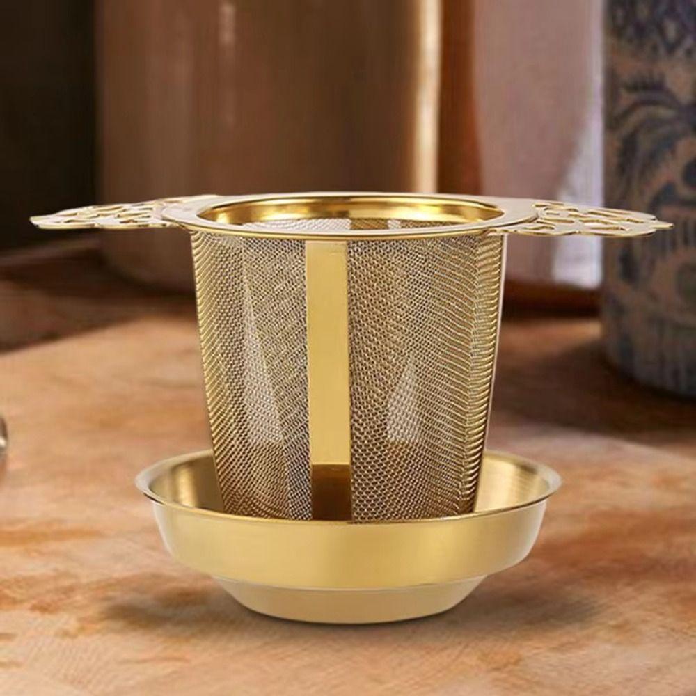 Fine Mesh Tea Strainers Double-layer Coffee Filter Sieve Double Ear Tea Infuser  Kitchen Tool