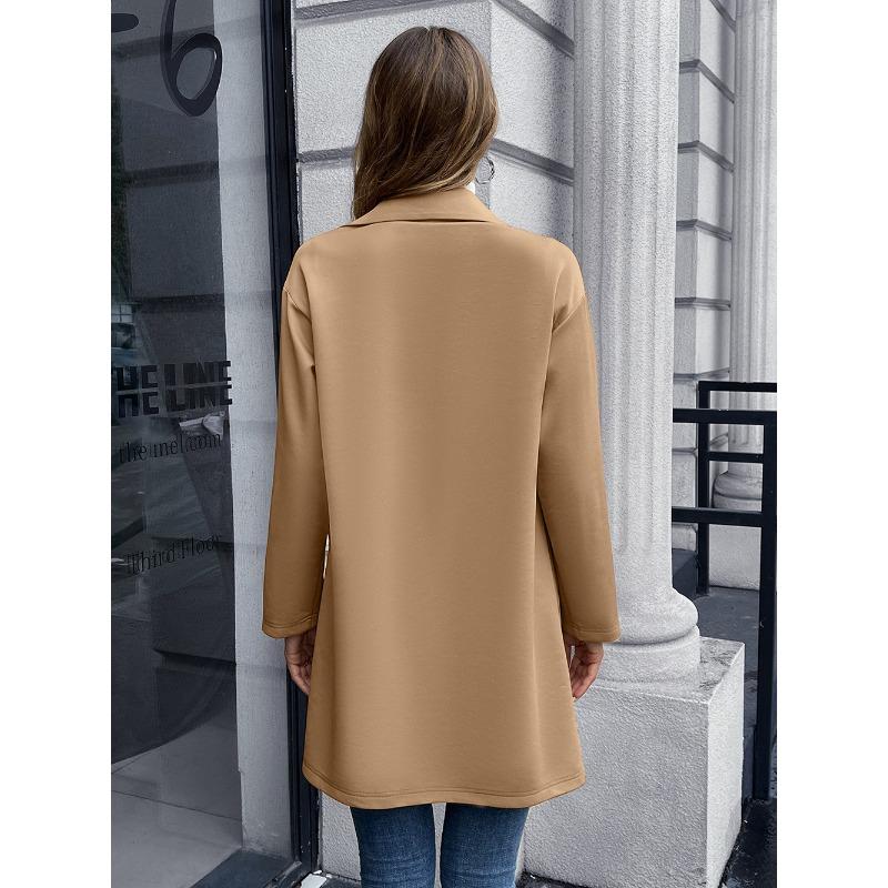 Женская куртка осенний кардиган средней длины двубортный вязаный пиджак