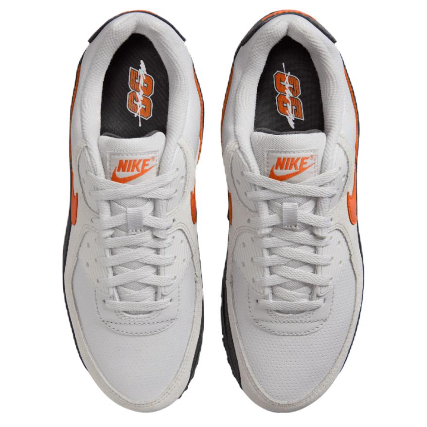 Nike Air Max 90 Устойчивые к истиранию Устойчивые к истиранию Низкие Повседневные Беговые Кроссовки Унисекс Серый Черный Оранжевый IF0670-003