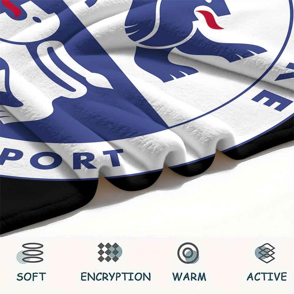 sonderjyske FC Printed Flannel Blanket, soft throw for bedroom sofa, washable,soccer fan merchandise, great gift.