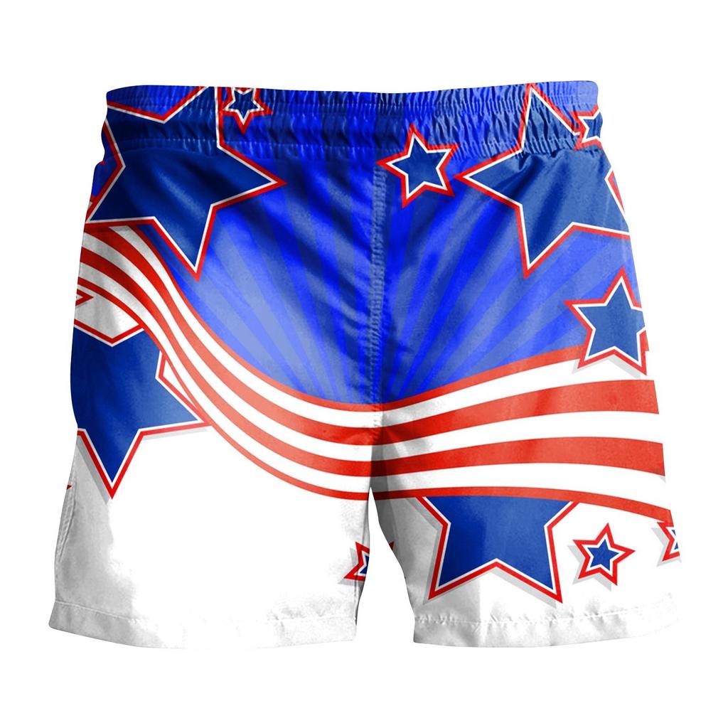 Мужские повседневные модные шорты с принтом в честь Дня независимости, мужские свободные дышащие шорты с принтом