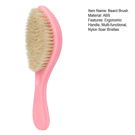 Men Beard Brush with Ergonomic Handle Nylon Boar Bristle Curved Wave Beard Straightener Brush Home Salon Men Mustache Grooming Styling Tools