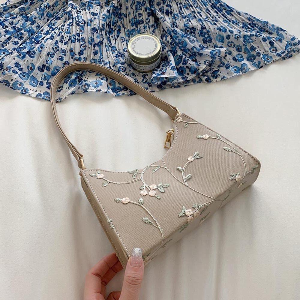 Small Handbag Embroidery Flower Korean Handbag Mini Messenger Bags Shoulder Bags Women Underarm Bag
