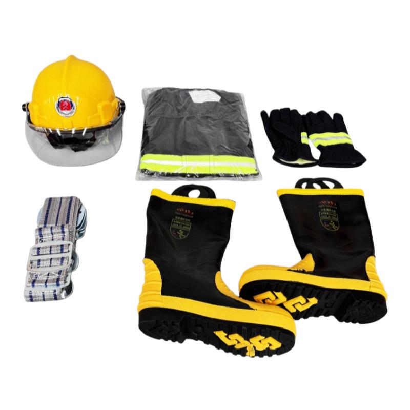 Пожарный костюм 02: Огнестойкий, с хлопковой подкладкой 6-предметный комплект со шлемом в корейском стиле