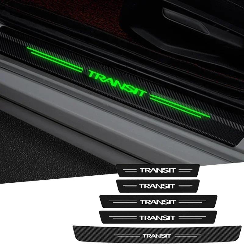 Luminous Car Door Threshold Anti Kick Protector Stickers Anti Scratch Trunk Guard Strip For Ford TRANSIT Car Interior Accessorry