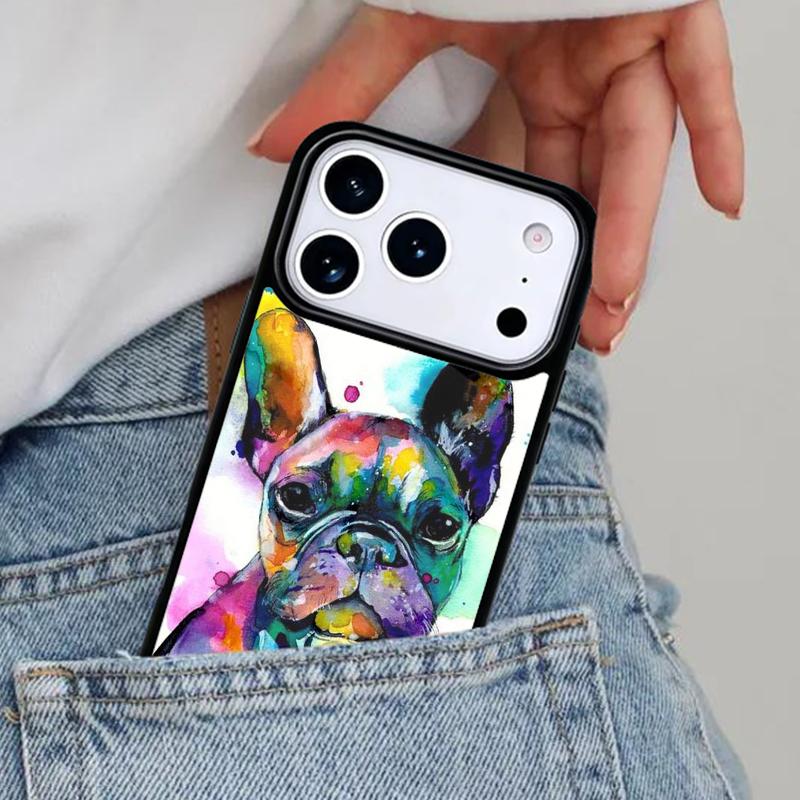 Чехол для телефона с изображением французского бульдога для iPhone 16e 15 14 13 12 17 Pro Max Plus Air 17pro Чехол Coque