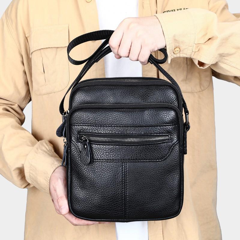 New Top Layer Cowhide Men's Shoulder Bag Trend Versatile Leather Outdoor Casual