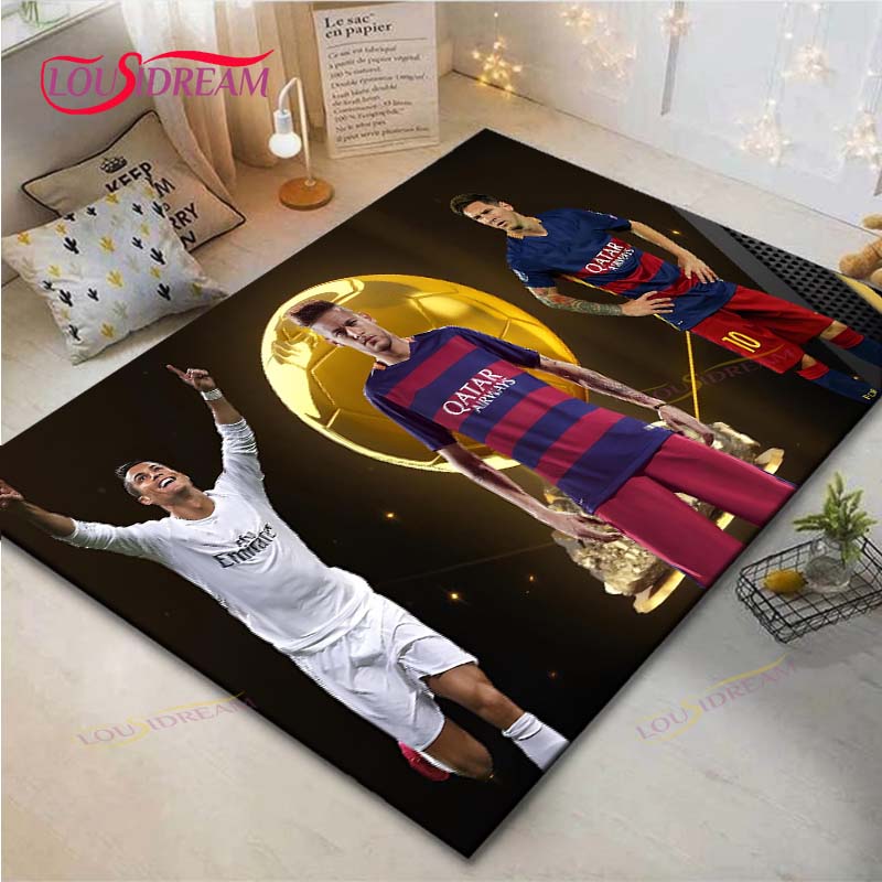 Криштиану Роналду--Месси-Неймар Ковер с принтом Гостиная Противоскользящий ковер Детская спальня Коврики Игровой ковер Большой ковер Декор