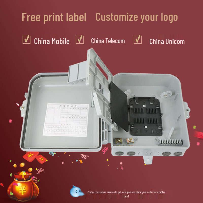 16-Core Outdoor Fiber Optic Distribution & Splitter Box, Waterproof 1-to-16 Optical Multi-Core Box