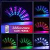Fluorescent Flashing Fan With LED Lights Remote Control Glowing Foldable Hand Fan Party Performance Dj Bar Club Decoration