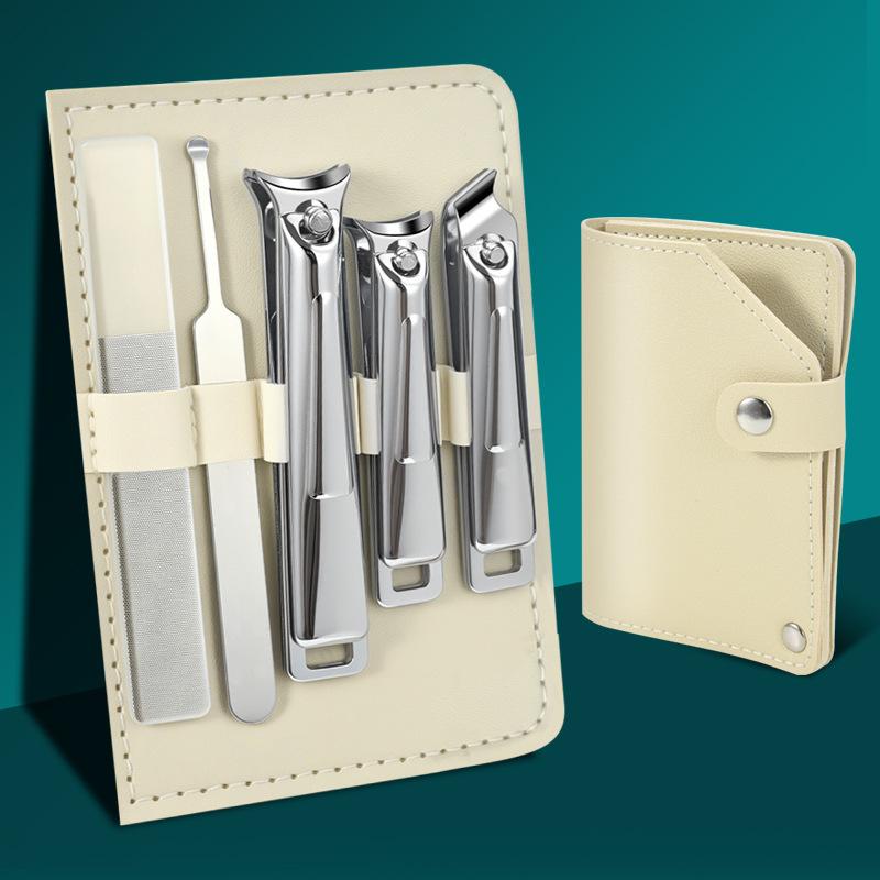 5pcs Nail Clippers Set Anti-Splash Nail Clippers Manicure Stainless Steel Nail Clippers High-End Household Pedicure Tools with Nail File for Home Use
