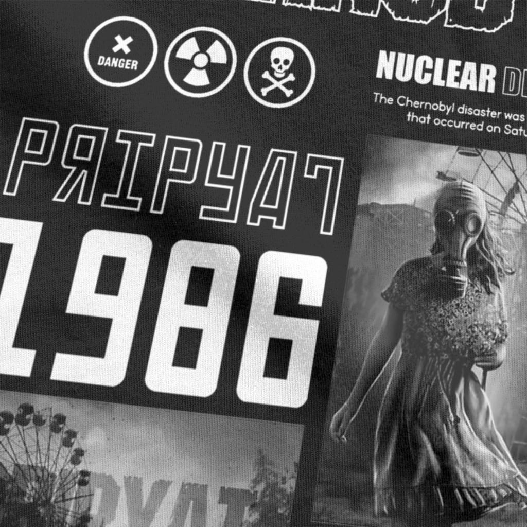 Футболка «Чернобыль», мужская хлопковая, забавная, с круглым вырезом, с коротким рукавом, больших размеров.