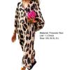 Women Dress V-Neck 3/4 Sleeves Comfortable Leopard Print Loose Elegant Party Dress Streetwear