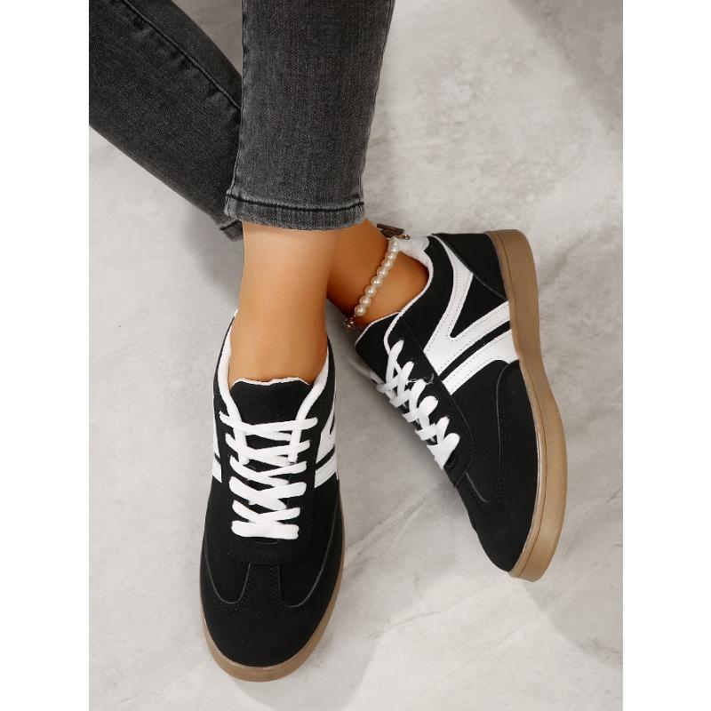 Большие размеры женские ретро повседневные модные спортивные туфли с круглым носком для бега на плоской подошве