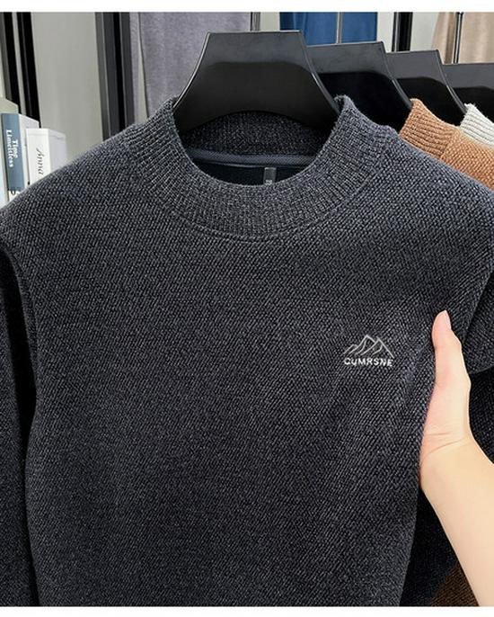 Men's Velvet Thick Winter Knit Chenille High-Collar Sweater