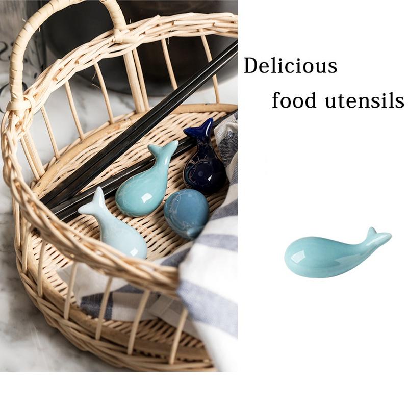 4 шт./компл., японский керамический держатель для палочек для еды, креативная форма кита, палочки для еды, уход за ложкой, подставка, подставка для кухонной посуды, украшение