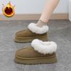 Женские зимние ботинки на толстой платформе, нескользящие, с искусственной замшей, с искусственной подкладкой, короткие ботинки для женщин, теплая обувь для ходьбы, домашние тапочки для улицы и дома