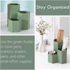 Green Desk supplies Plastic Pencil Organizer Desktop Accessories Pencil Jars  Office